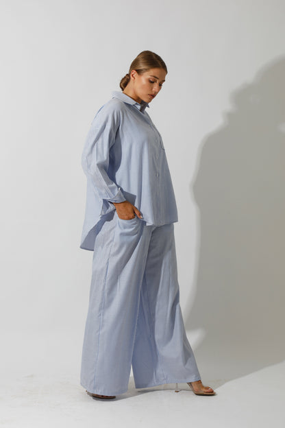 Lose Striped Shirt - Striped Blue