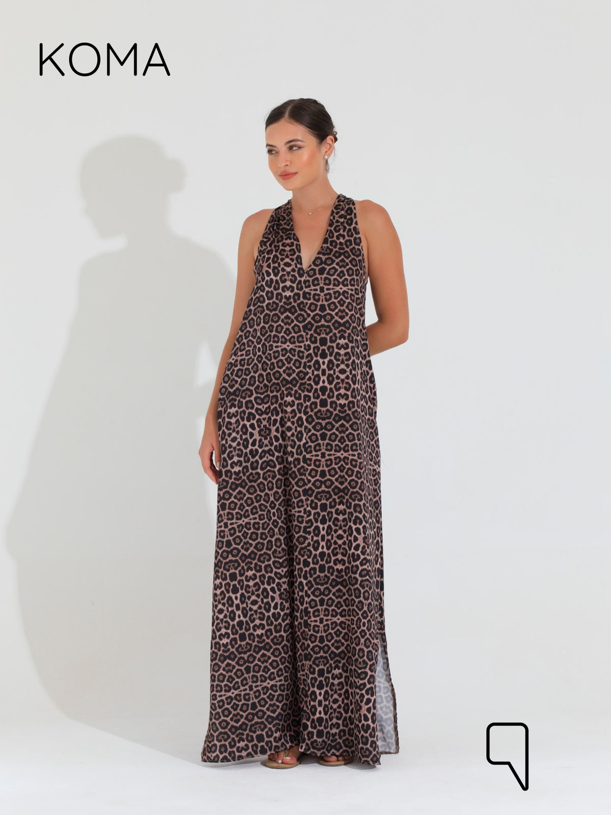 Paulina V Neck Maxi Dress - Multicolored Tiger