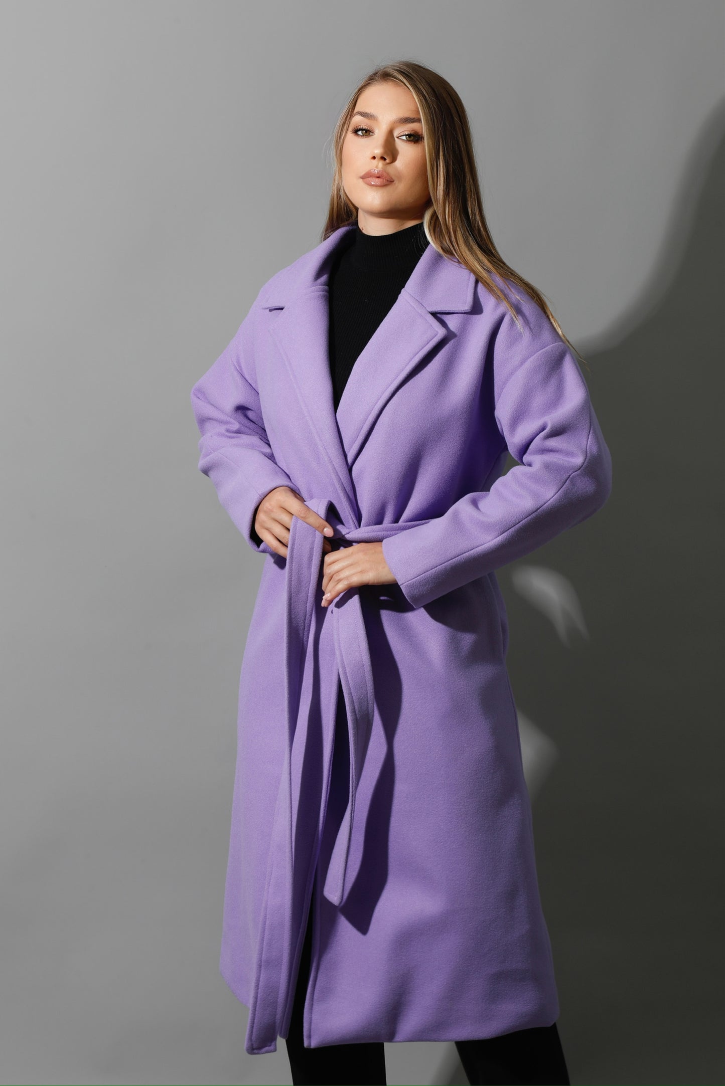 Oversized Wrapped Coat - Lavender