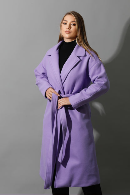 Oversized Wrapped Coat - Lavender
