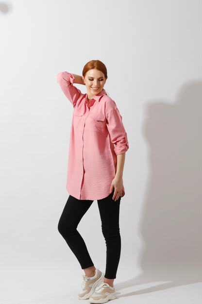 Shirt ‏with Two Pockets - Rose