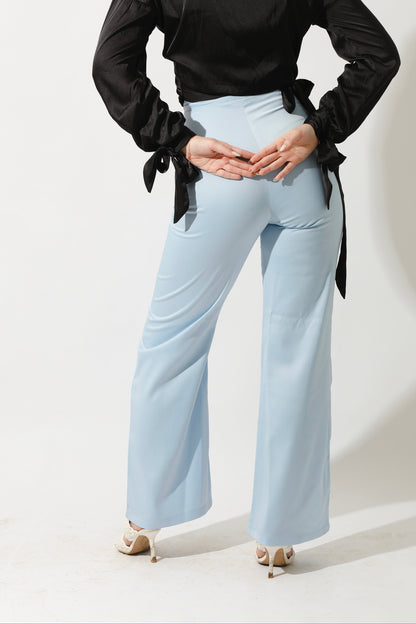 Front Slit Trousers - Sky Blue