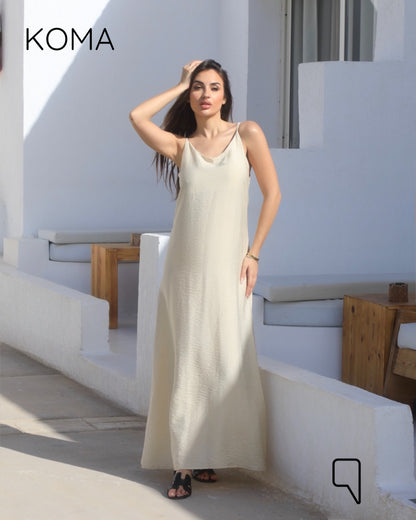 Noella Backless Maxi Dress - Beige