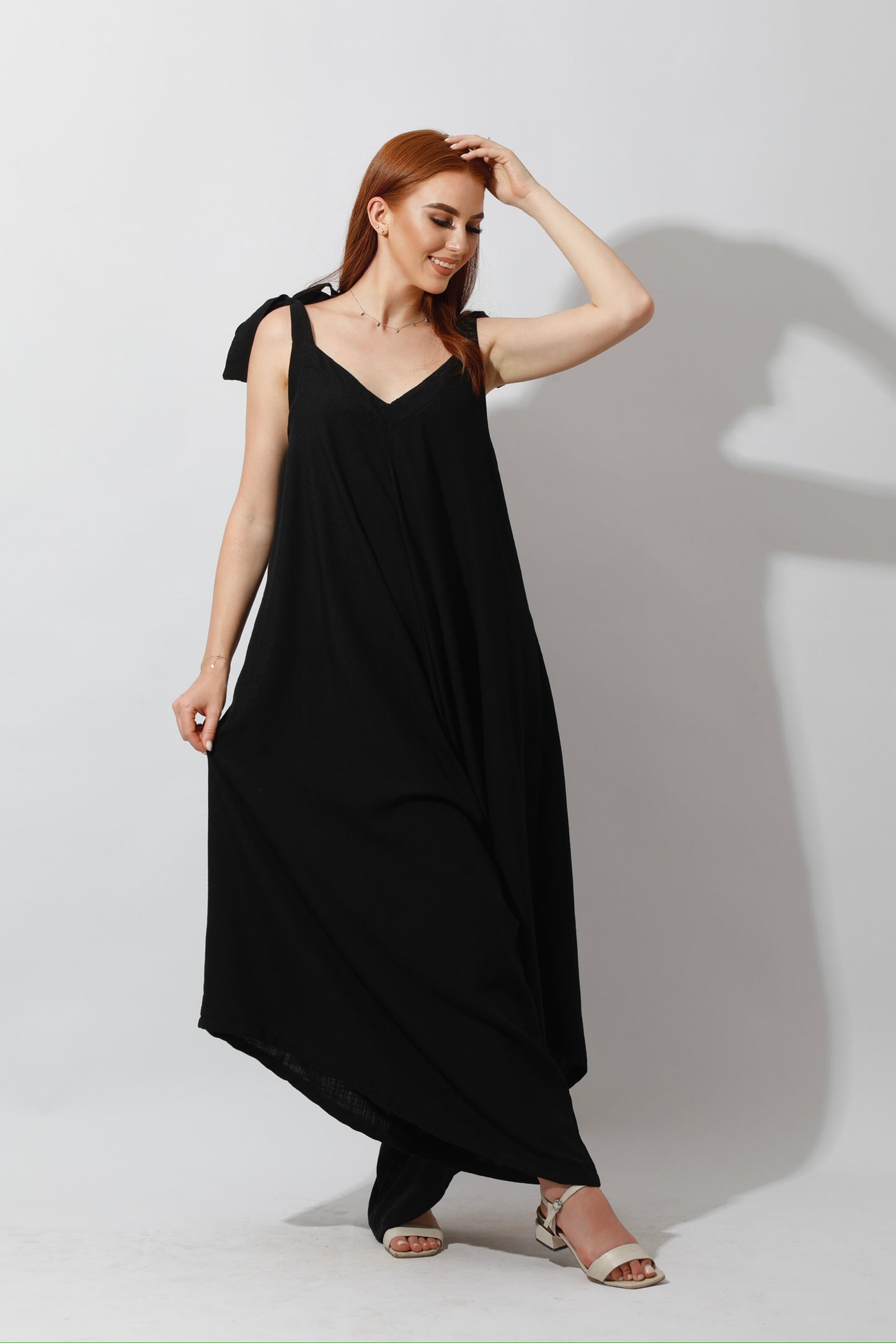 Tied Up Lose Jumpsuit - Black