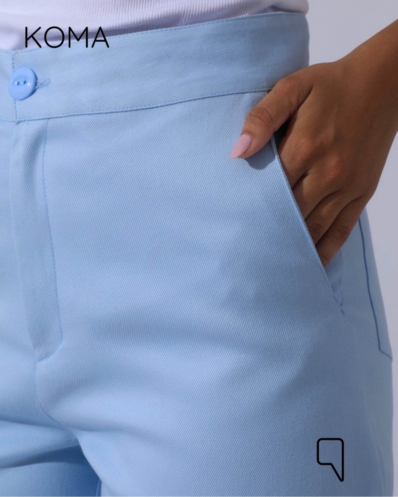 Maddelena Mini Flare Trousers - Baby Blue
