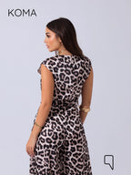 Dahlia Flared Floral Jumpsuit - Multicolored Tiger
