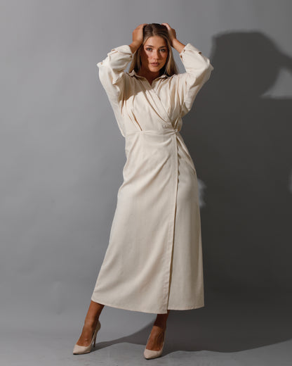 Wrapped Maxi Dress - Beige