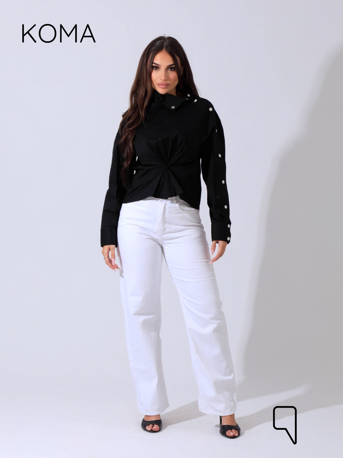 issy snap-button Shirt - Black