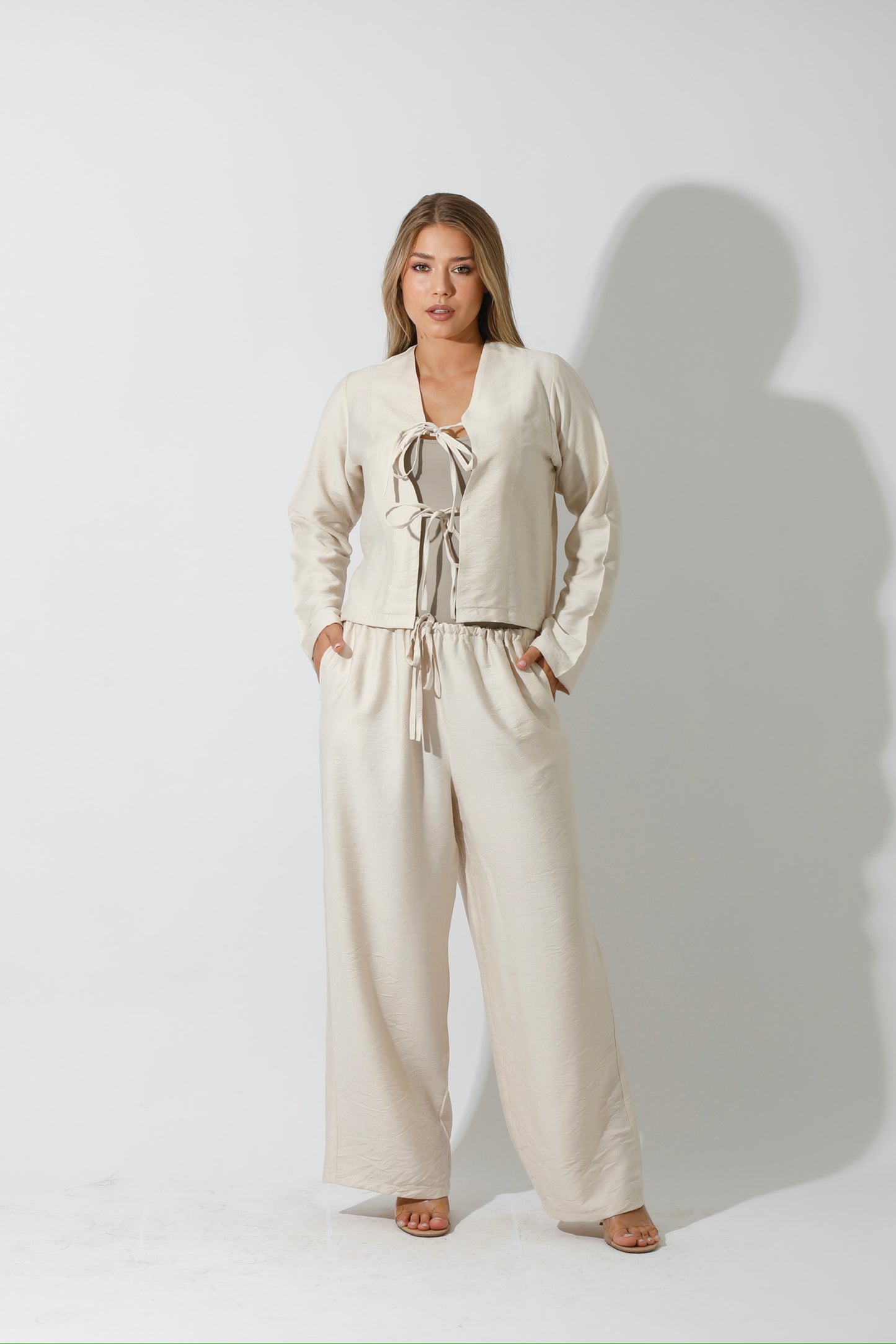 Co-Ord Short Cardigan - Beige