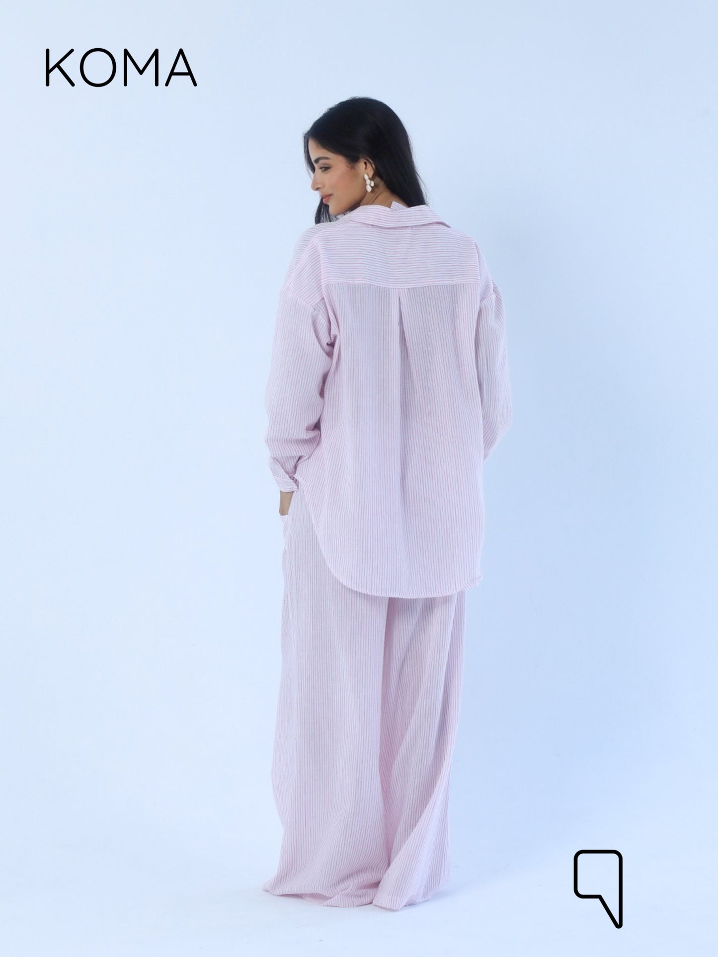 Matilda Long Sleeves Shirt - Striped Pink