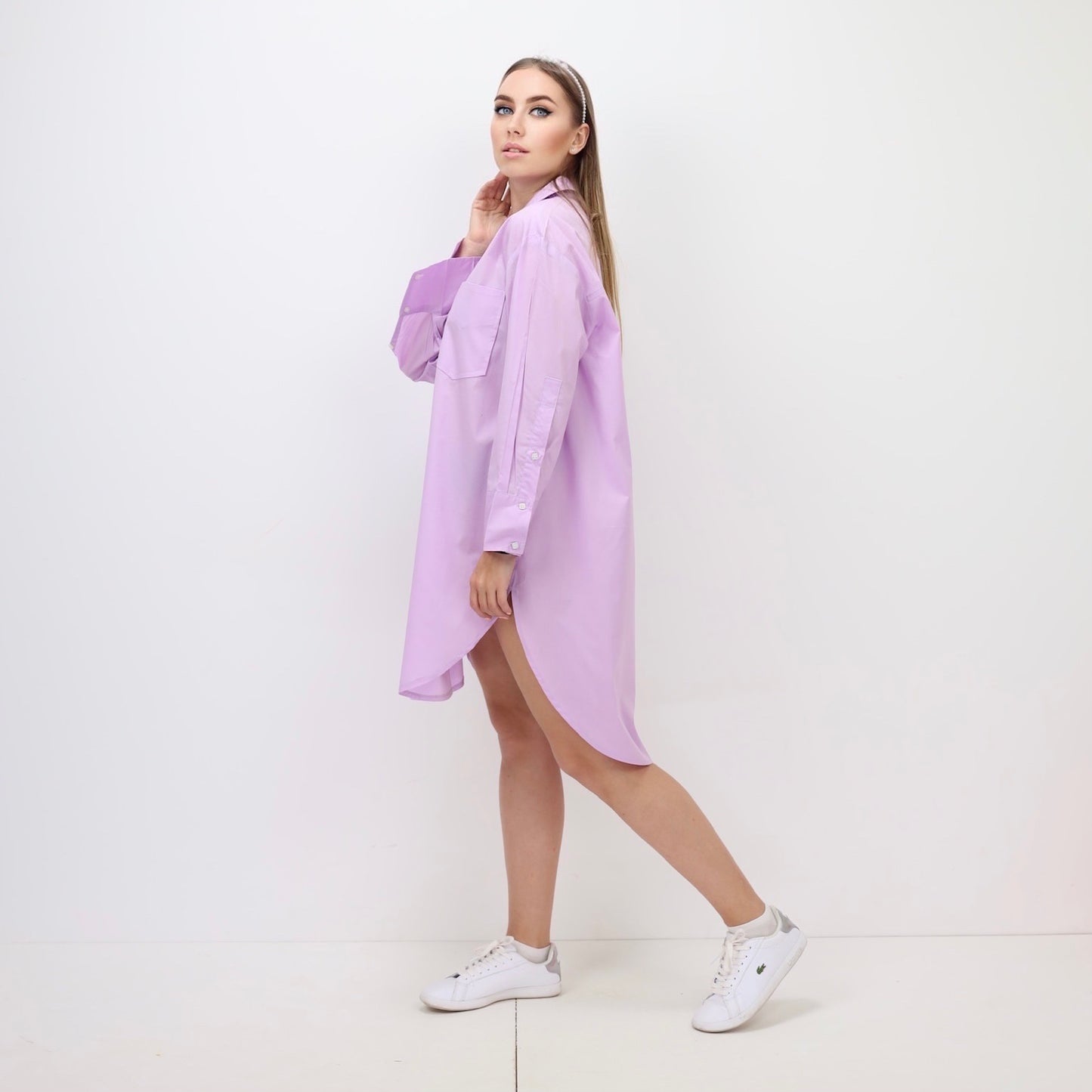Oversized Shirt Dress - Lavender