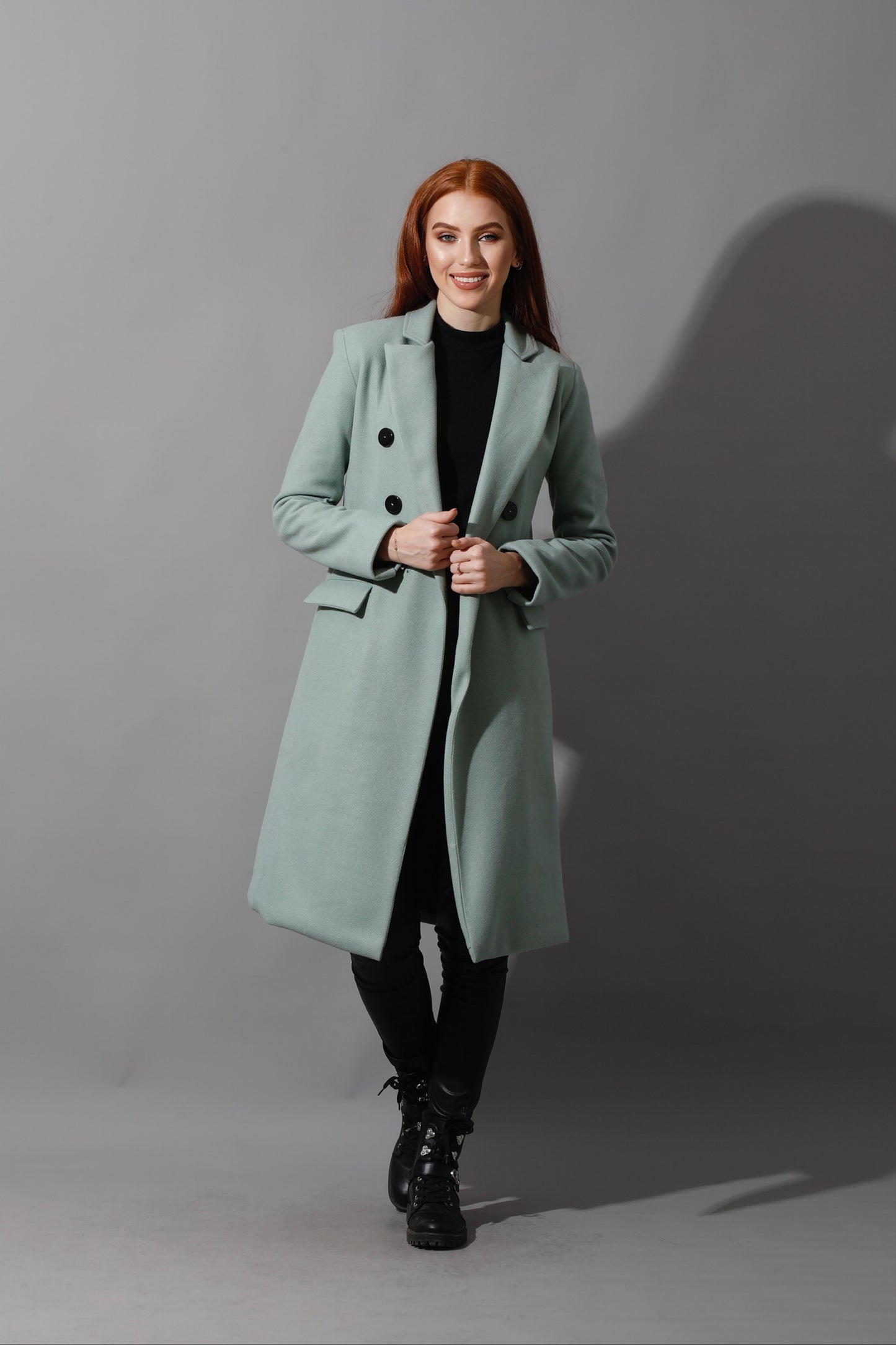 Front Open Coat - Mint Green