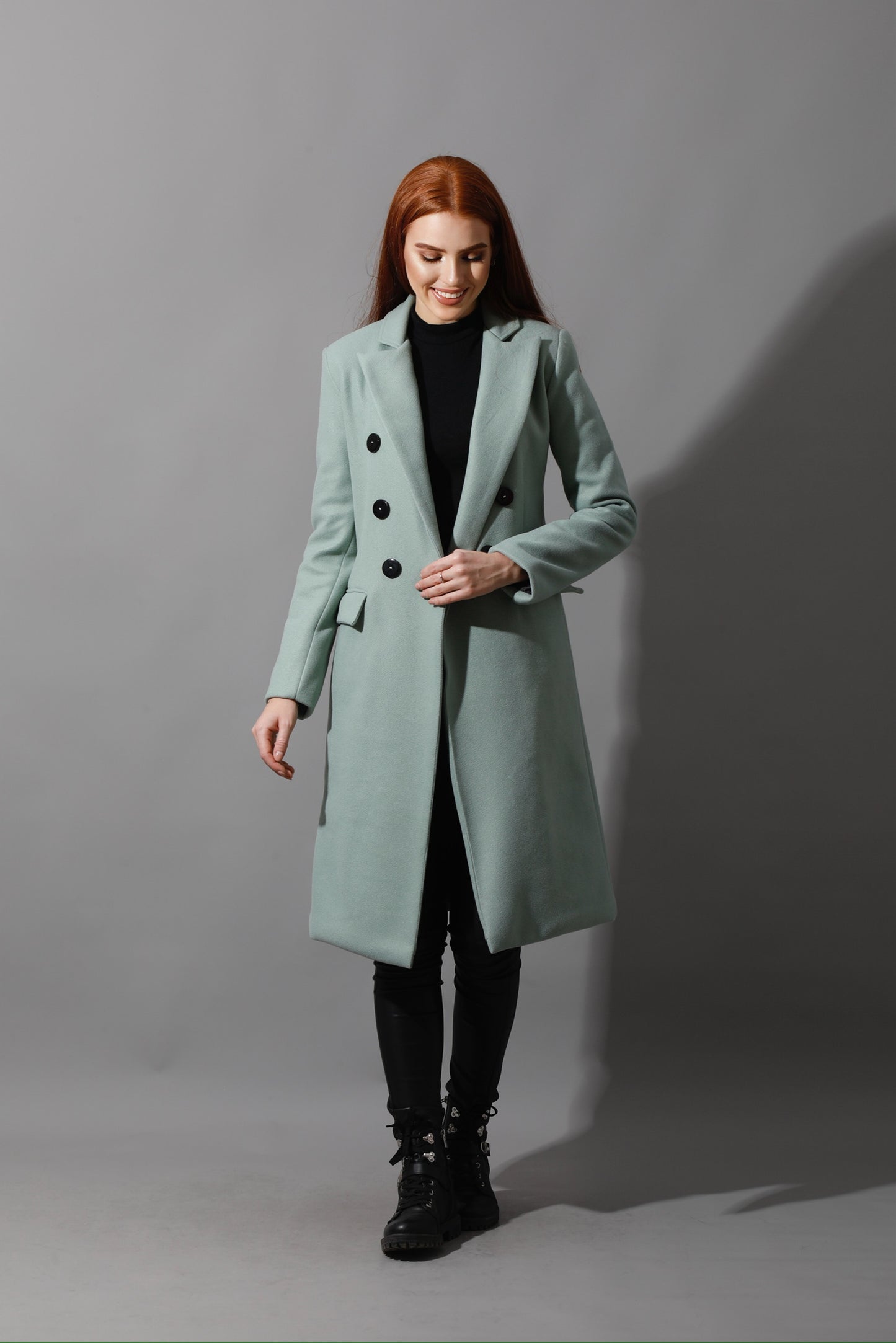 Front Open Coat - Mint Green