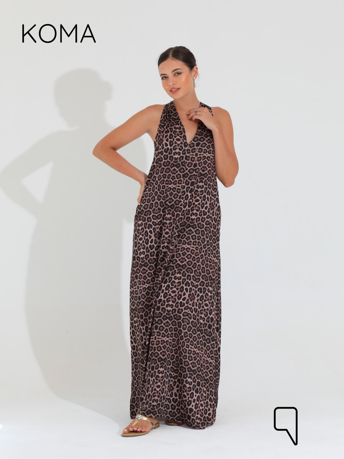 Paulina V Neck Maxi Dress - Multicolored Tiger