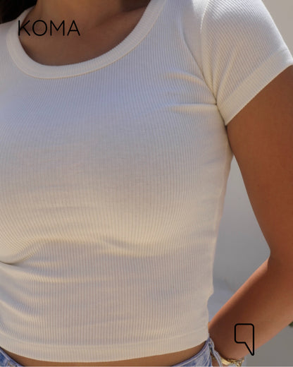 iva Basic Crop HalfSleeves  Top  - Simon