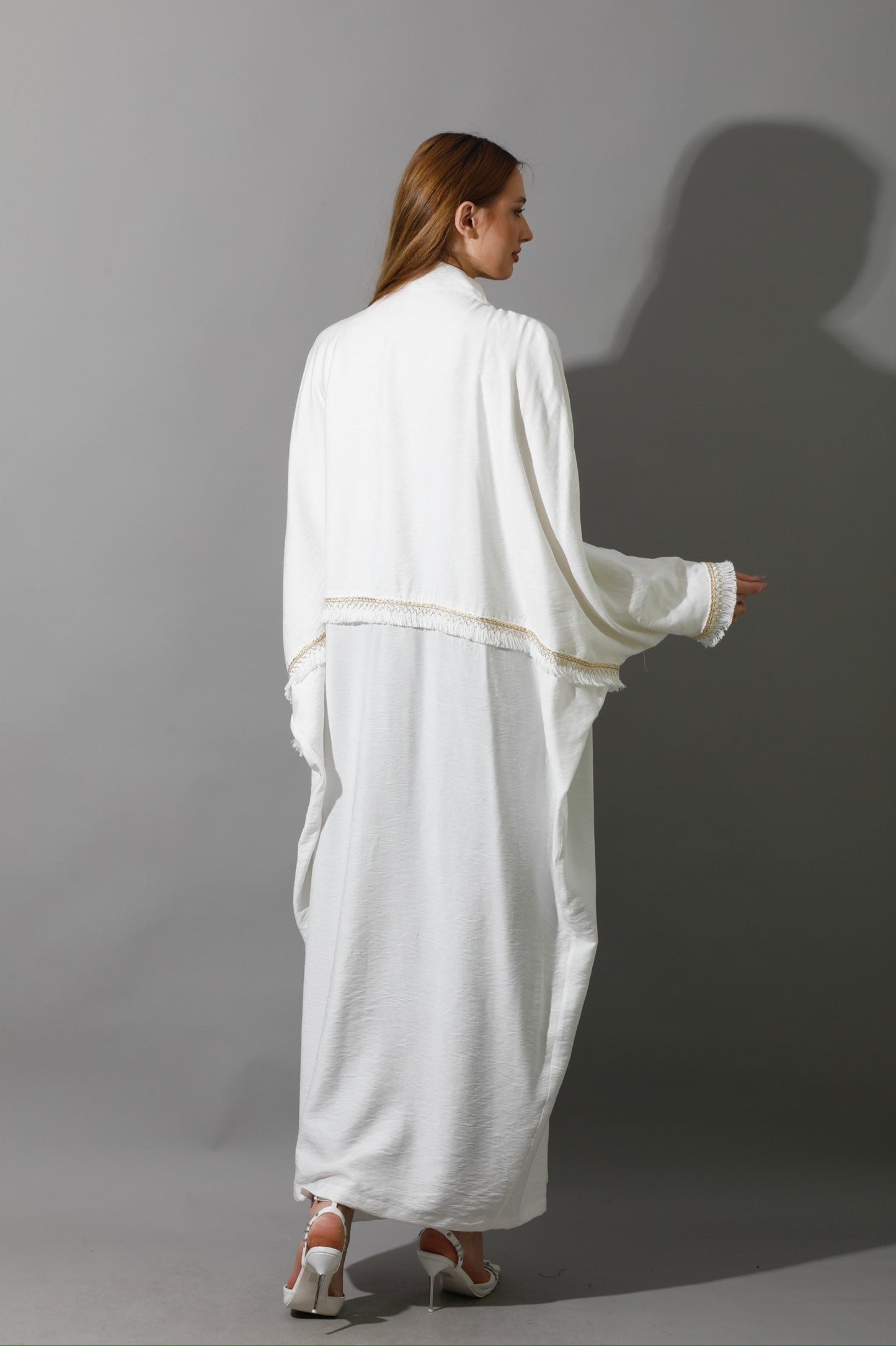 Lose Double Color Kaftan - White X Black