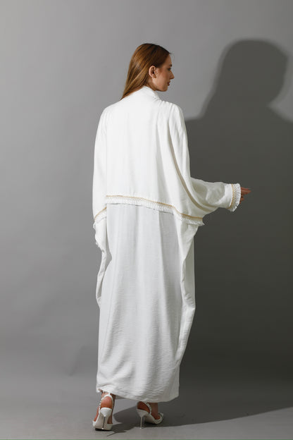 Lose Double Color Kaftan - White X Black