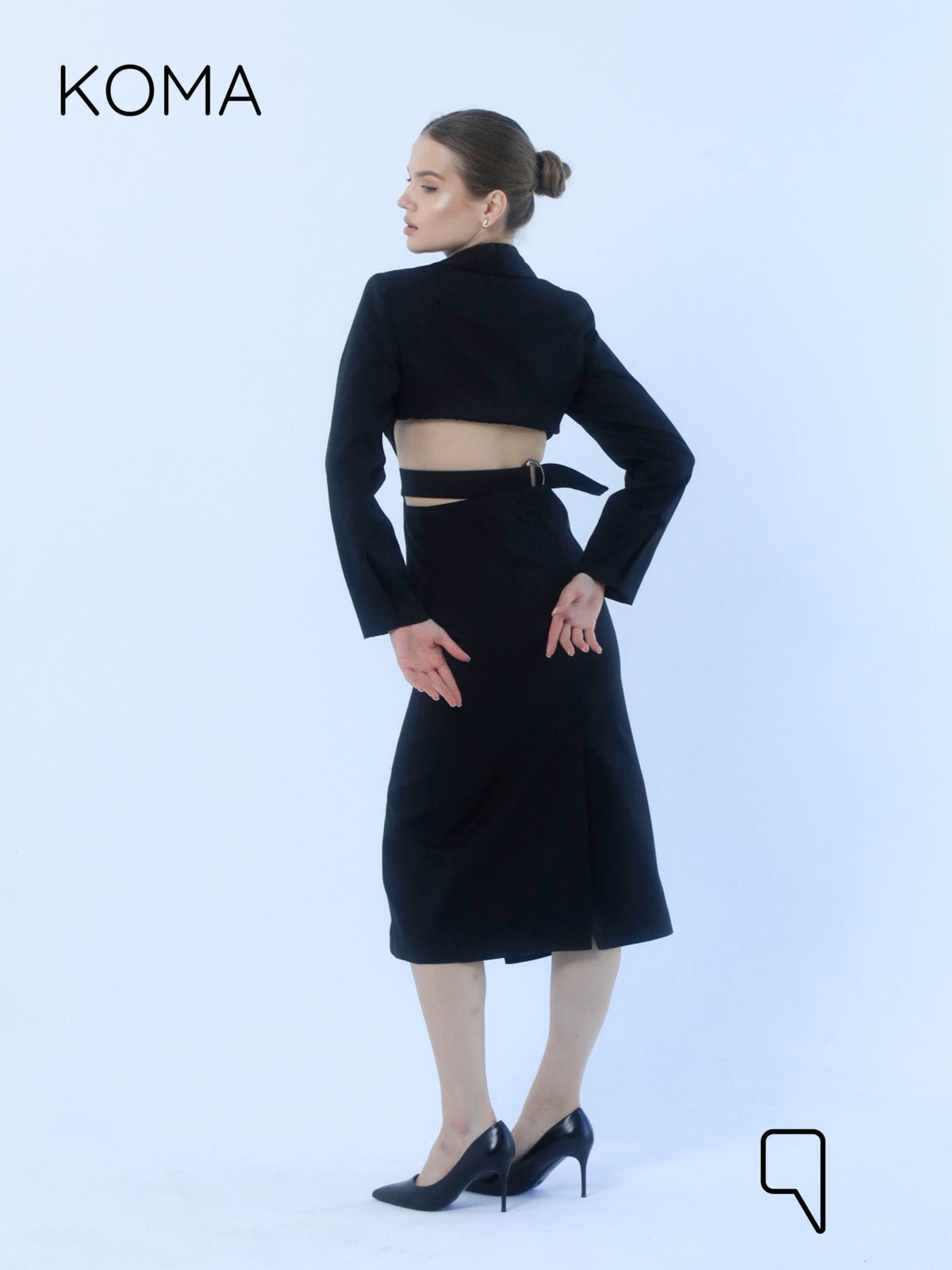 Marina Mid-Length Blazer Dress - Black
