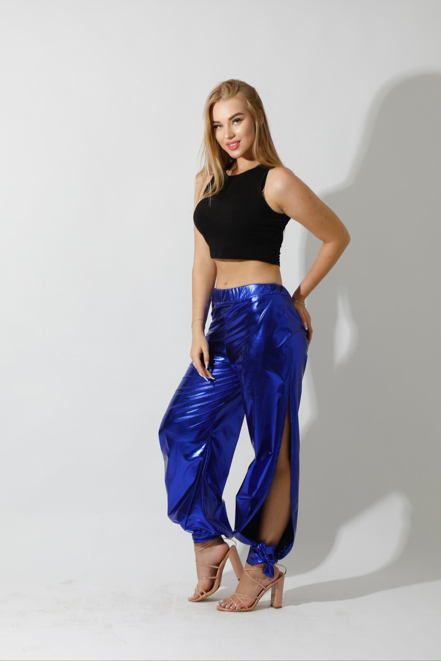 Side Slit Trousers - Electric Blue