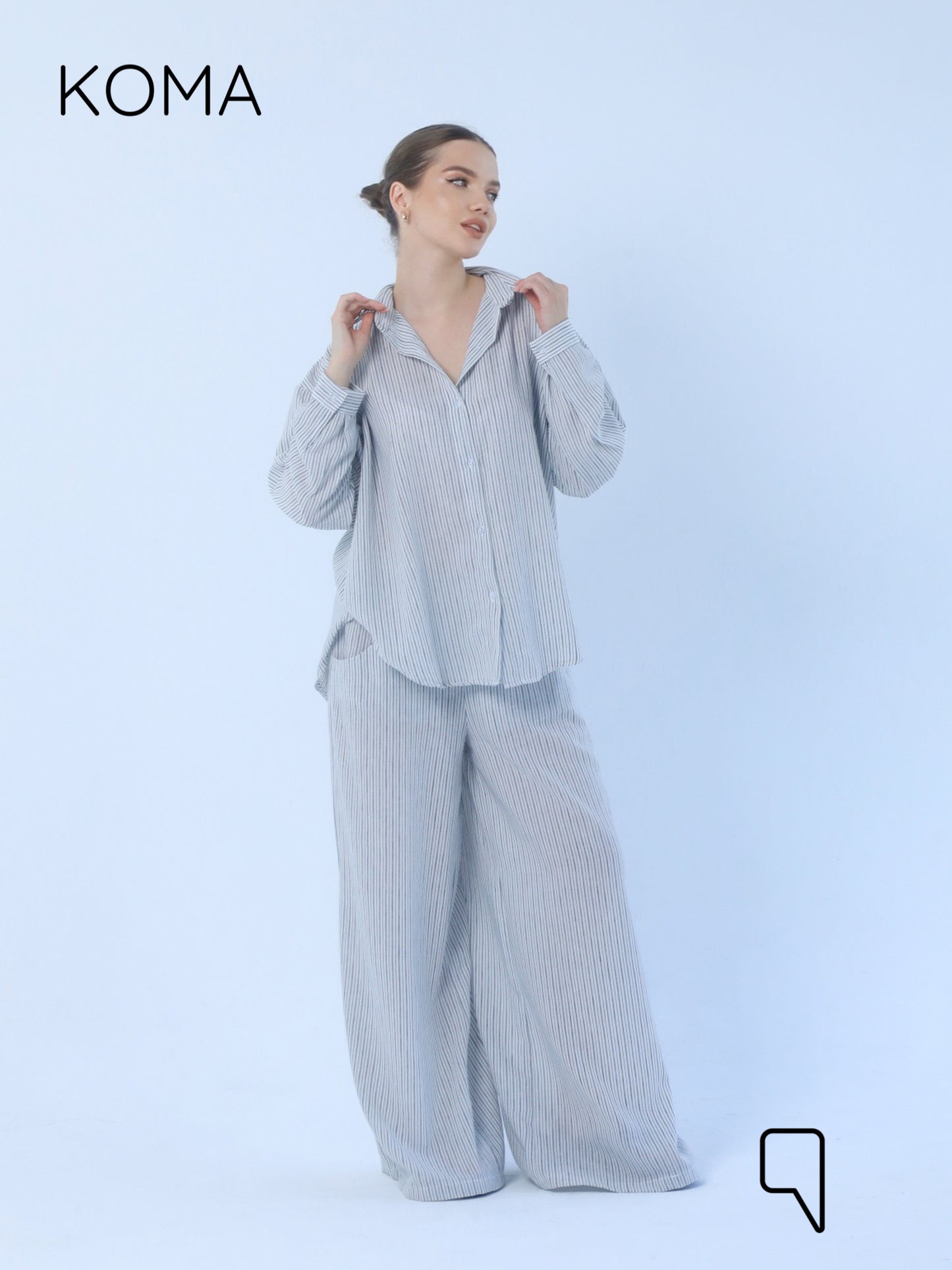 Matilda Long Sleeves Shirt - Striped Black