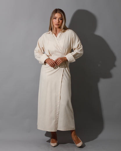 Wrapped Maxi Dress - Beige