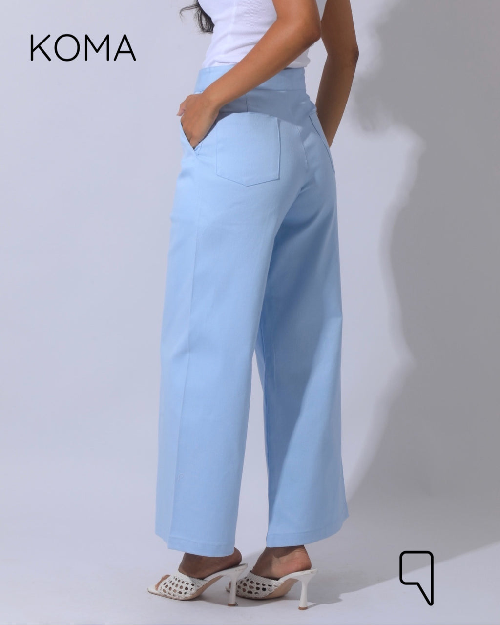 Maddelena Mini Flare Trousers - Baby Blue