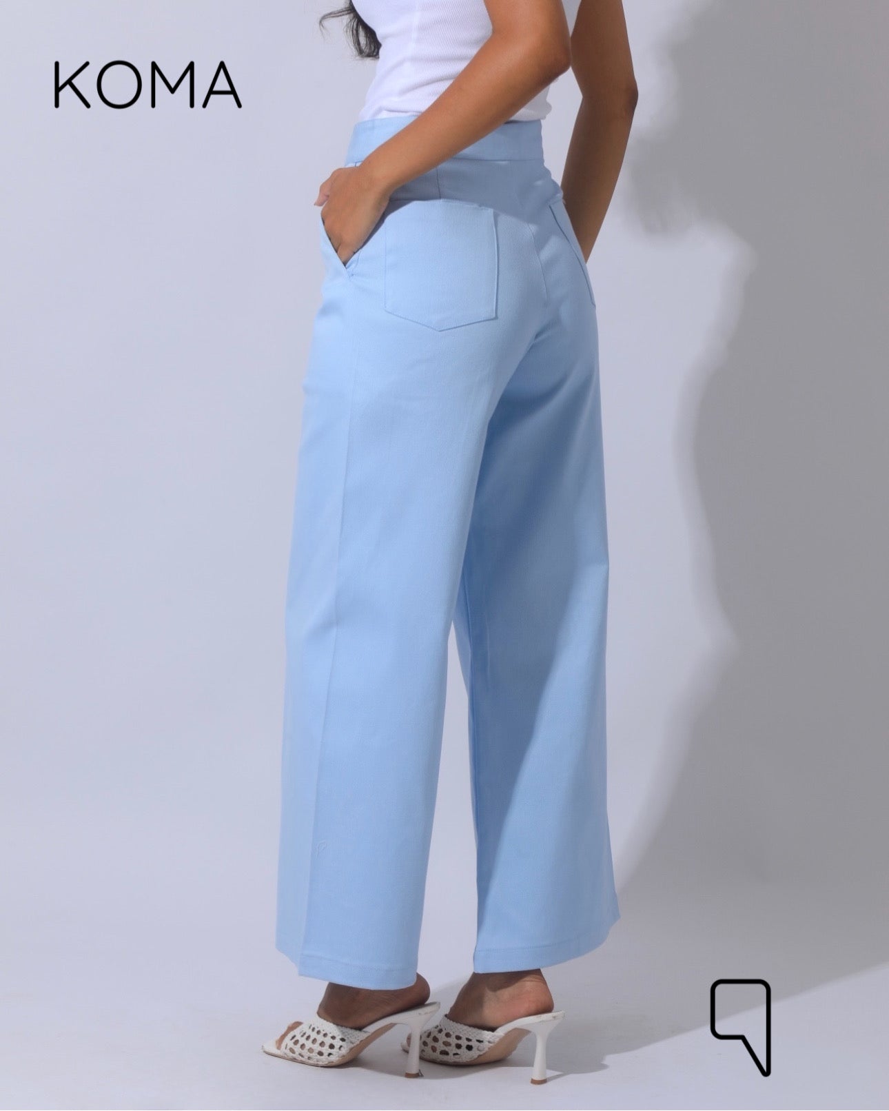 Maddelena Mini Flare Trousers - Baby Blue