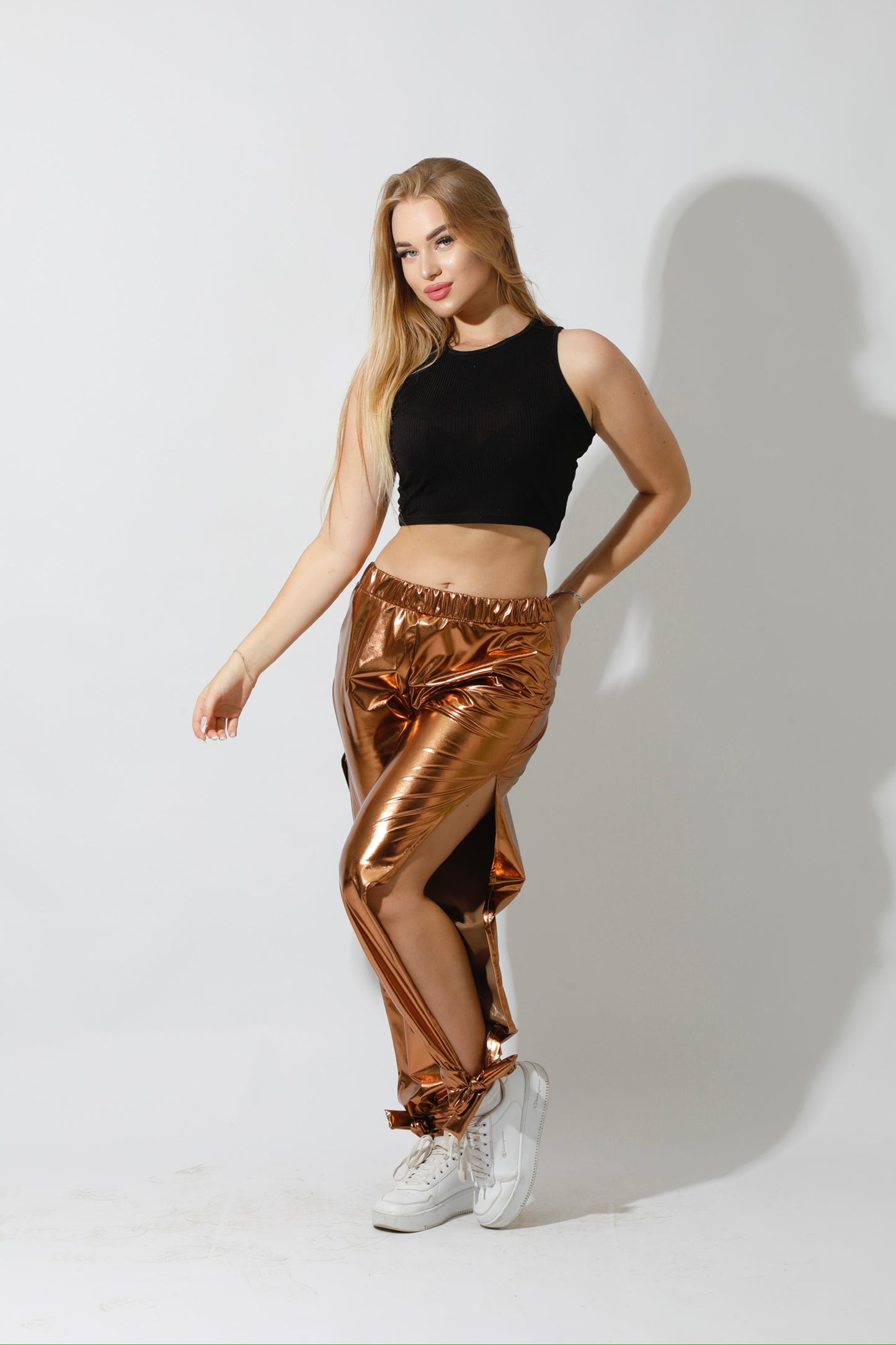 Side Slit Trousers - Dark Gold