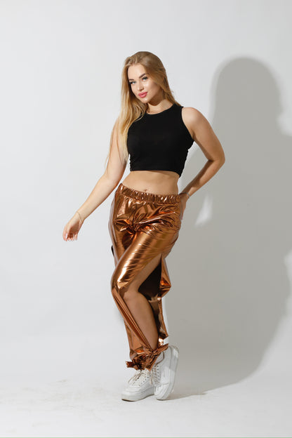 Side Slit Trousers - Dark Gold