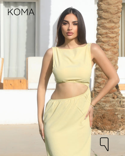 Paulina Cutout Beach Dress - Yellow
