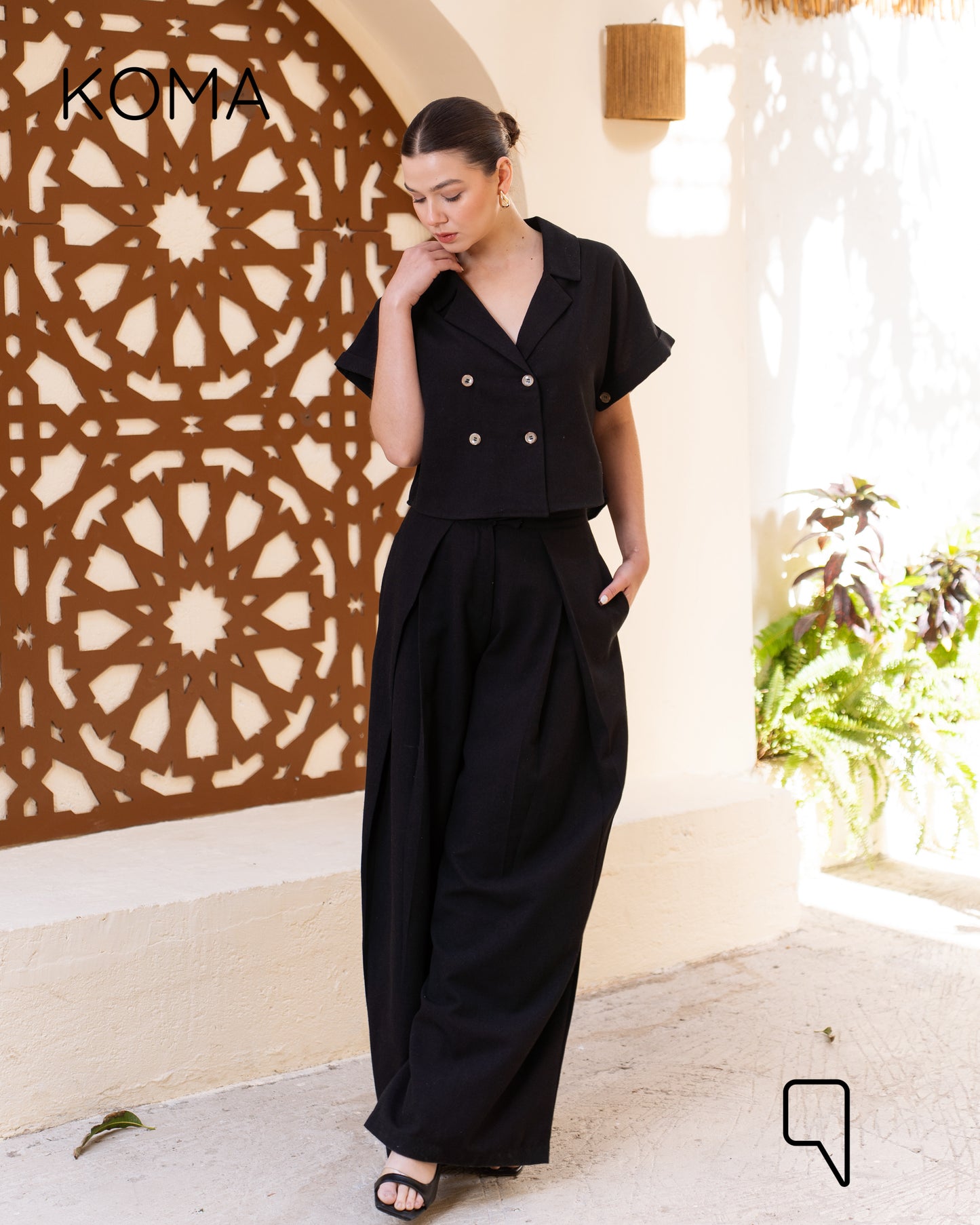 Tilly Crossover Short Shirt & Pants Set - Black