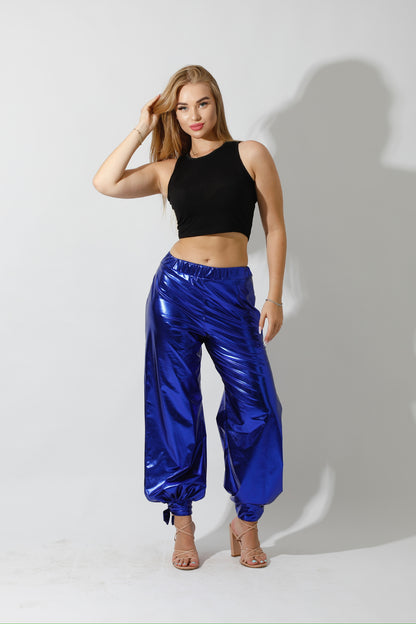 Side Slit Trousers - Electric Blue