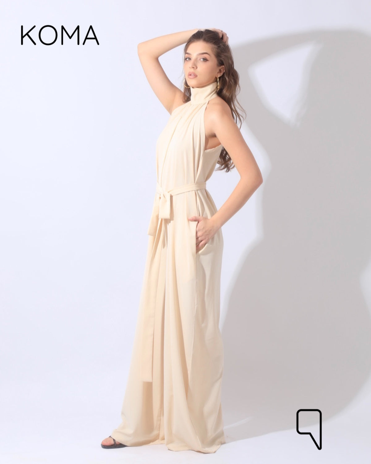 Georgie Sleeveless Wide Leg Jumpsuit - Cream