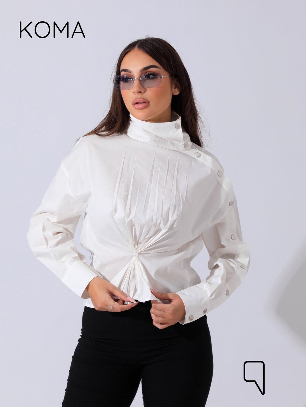 issy snap-button Shirt - OffWhite