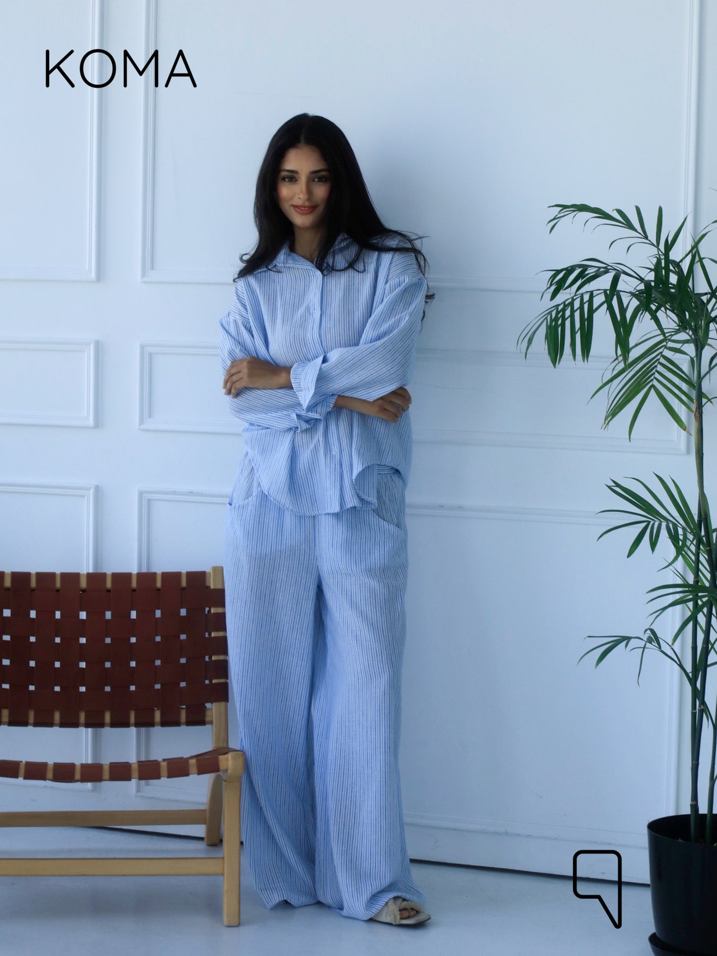 Matilda Long Sleeves Shirt - Striped Blue