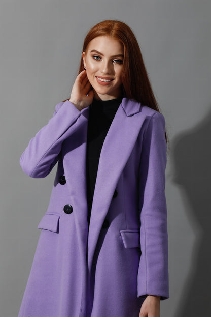 Front Open Coat - Lavender