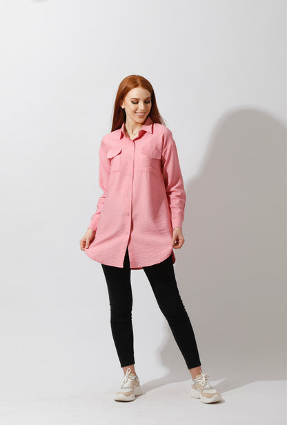 Shirt ‏with Two Pockets - Rose