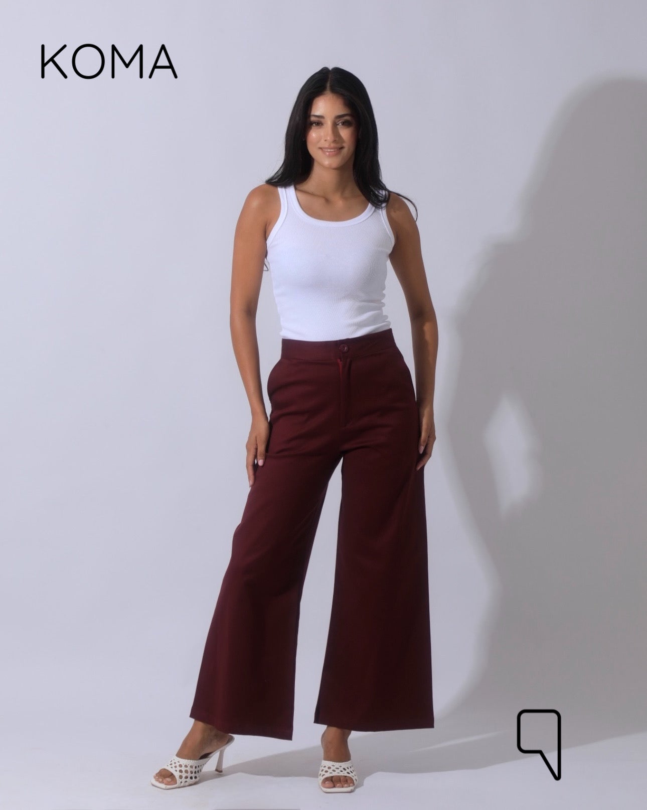 Maddelena Mini Flare Trousers - Maroon