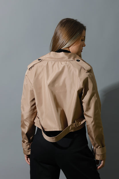 Double Breasted Trench Jacket - Beige