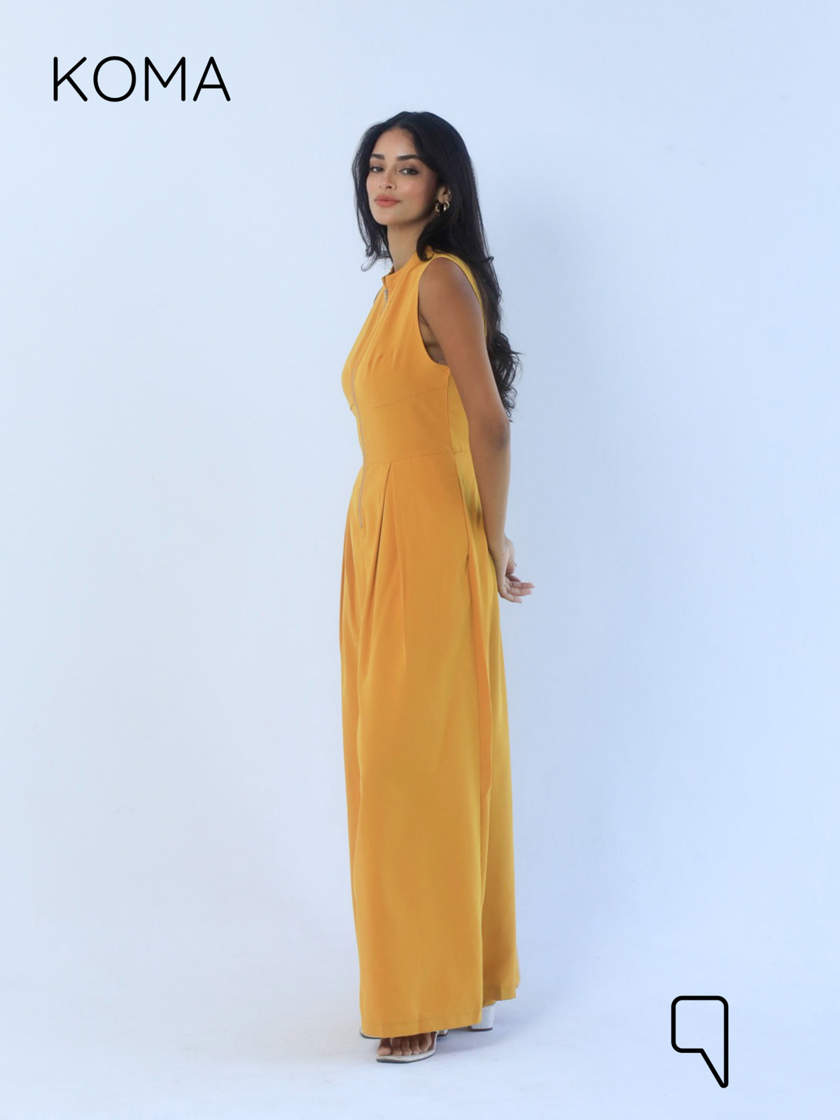 Olivia Sleeveless Wide Leg Jumpsuit - Mustard