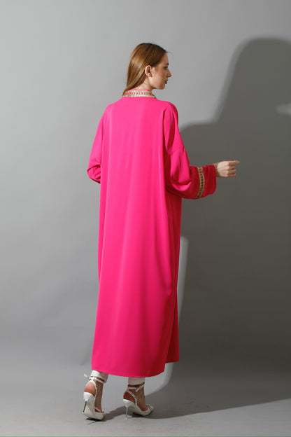 Long CBH Kaftan - Barbie Pink