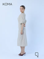 Eve Puff Sleeve Dress - Beige