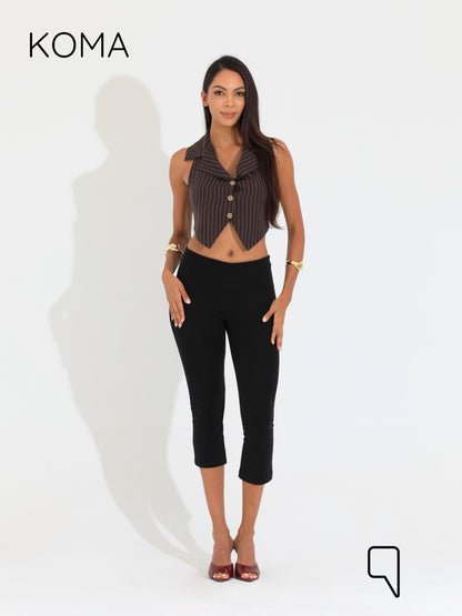 Beccy Backless Formal Vest - Stripped Brown