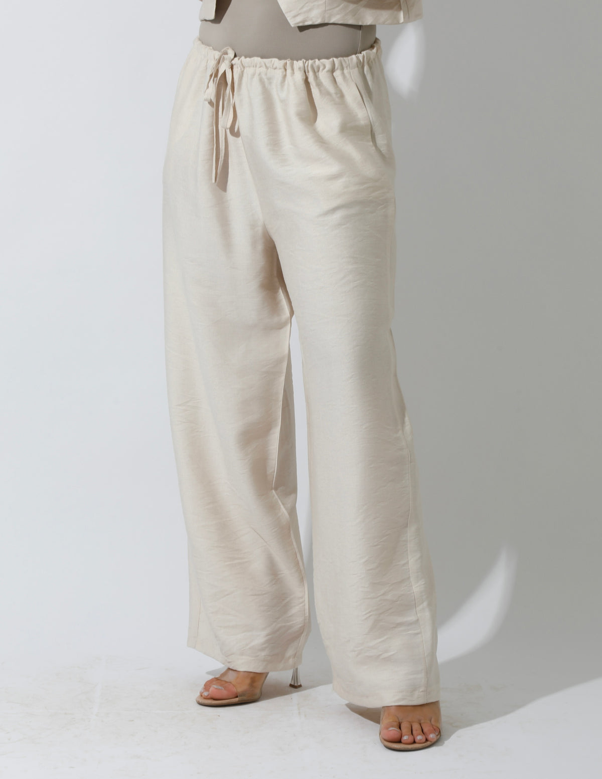 Co-Ord Lose Tied Pants -  Beige