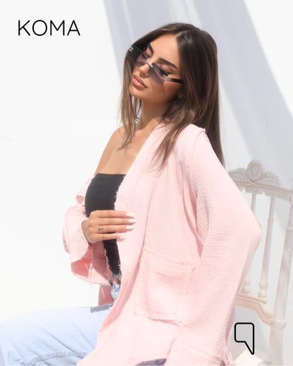 Greta Crincle Shirt - Pink