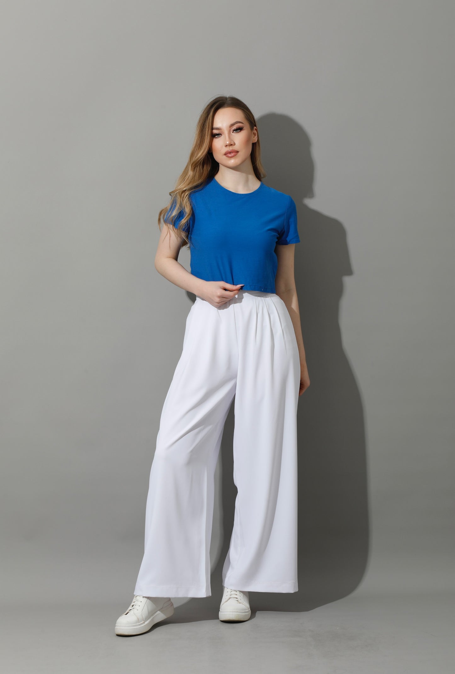 Straight Fit Trousers - White