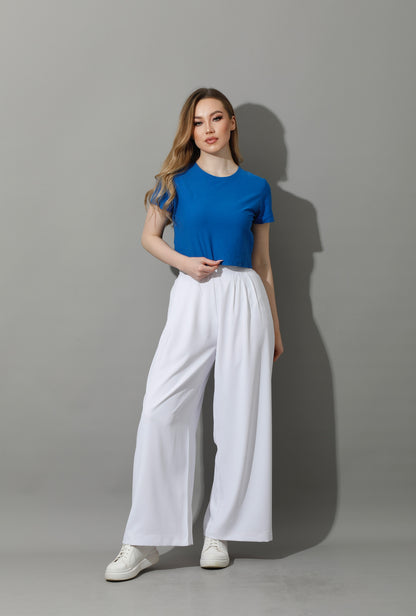 Straight Fit Trousers - White