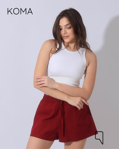 Aubrina Blend Boxer Bermuda Shorts - Maroon