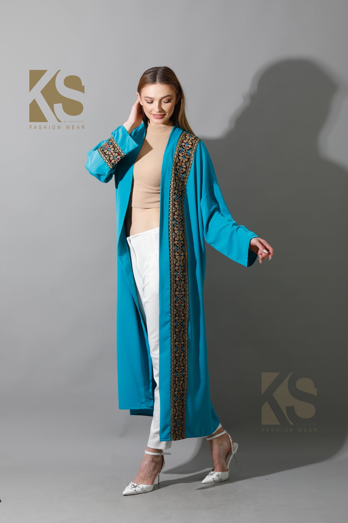 Long CBH Kaftan - Turquoise