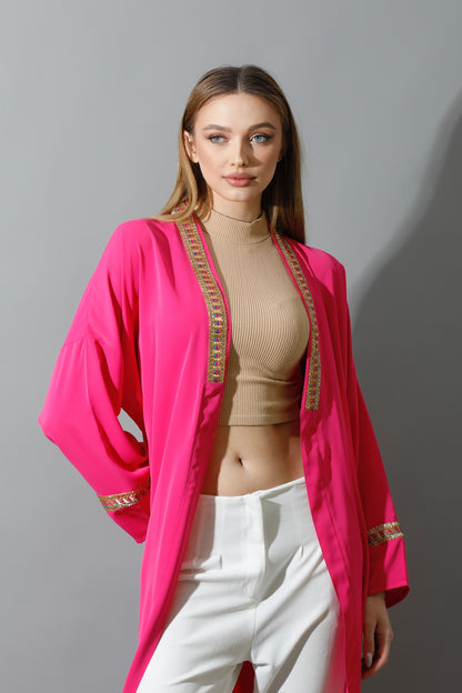 Long CBH Kaftan - Barbie Pink